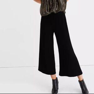 Madewell Gramercy Wide Leg Cropped Black Pants Black Sz 8